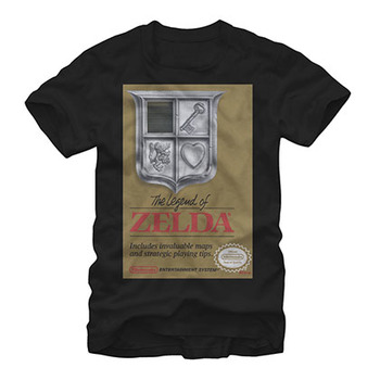 Nintendo Legend Of Zelda NES Gold Cartridge Black T-Shirt