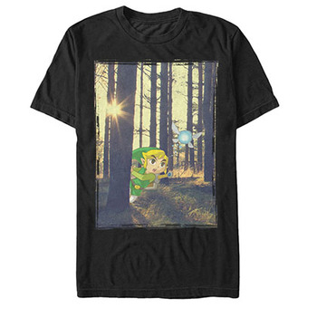 Nintendo Legend of Zelda Forest Link Black T-Shirt