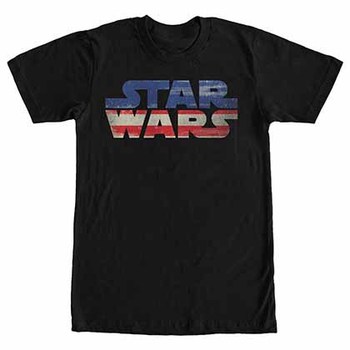 Star Wars SW USA Flag Black T-Shirt