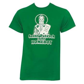 Saint Patrick Is My Homeboy Kelly Green Graphic Tee Shirt