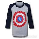 Captain America Flower Women's Baseball T-Shirt