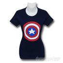 Captain America Shield Women's Navy T-Shirt