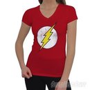 Flash Symbol Distressed Women's V-Neck T-Shirt