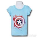 Captain America Glitter Shield Girls Kids T-Shirt