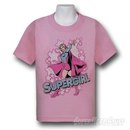 Supergirl Stars On Pink Kids T-Shirt