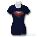 Superman Man of Steel Women's Blue T-Shirt