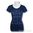 Star Wars Logo Blue Burnout Women's T-Shirt