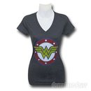 Wonder Woman Symbol & Stars Women's V-Neck T-Shirt