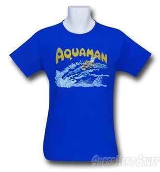 Aquaman Retro Swim Blue T-Shirt