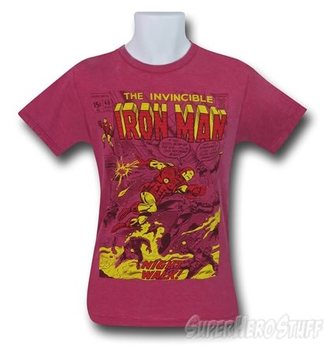 Iron Man Night Walk Heather Red Men's T-Shirt