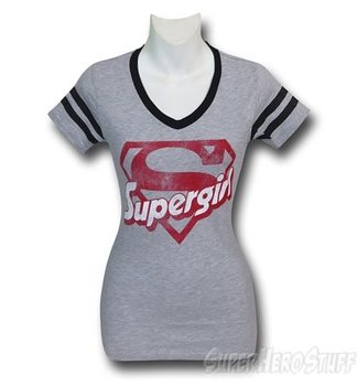 Supergirl Logo Women's Varsity V-Neck T-Shirt