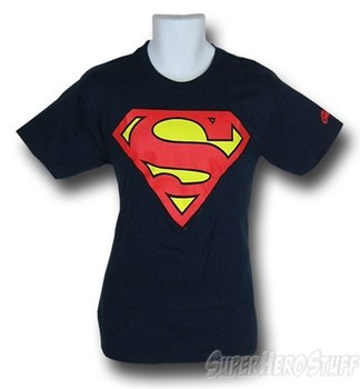 Superman Symbol T-Shirt on Navy Blue