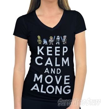 Star Wars Keep Calm Move Along Women's V-Neck T-Shirt