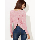 Crossover Back Marled Knit T-shirt