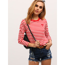 Red White Long Sleeve Striped T-Shirt