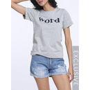 Letter Printed Round Neck Short Sleeve T-shirts