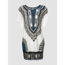 Tribal Printed Loose Round Neck Short Sleeve T-shirts