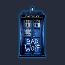 Blue Phone booth with Bad wolf grafitti T-Shirt
