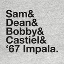 SUPERNATURAL Dean and Sam WINCHESTER Castiel Bobby Singer T-Shirt