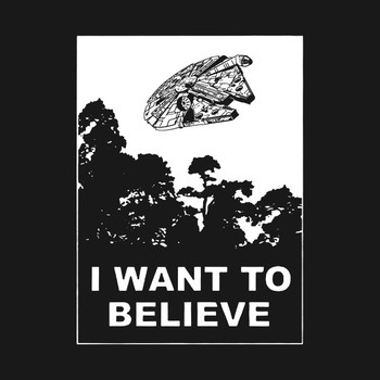 I Want To Believe in Millennium Falcon T-Shirt