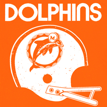 Miami Dolphins Vintage T Shirt Helmet Logo Retro Throwback Tee