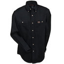 Wrangler Riggs Shirts: Men's Black 3W501 BK Twill Long Sleeve Work Shirt
