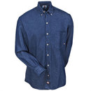 Dickies Shirts: Men's WL300 RNB Rinsed Blue Long Sleeve Denim Work Shirt