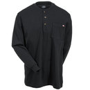 Dickies Shirts: Men's Black WL451 BK Heavyweight Long Sleeve Henley Shirt