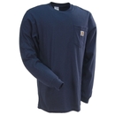 Carhartt Shirts: Men's Navy K126 NVY Cotton Long Sleeve Work Shirt