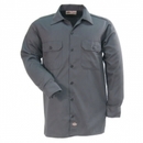 Dickies Shirts: Men's 574 CH Charcoal Twill Long Sleeve Work Shirt