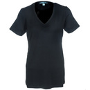 Port Authority Shirts: Women's LM1005 BLK Concept Stretch Black V-Neck Tee Shirt