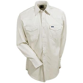 Wrangler Shirts: Men's Stone MS71319 Cotton Twill Long Sleeve Western Shirt