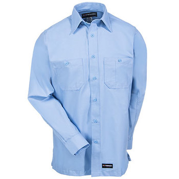 Wrangler Workwear Shirts: Men's Light Blue WS10 LB Long Sleeve Canvas Shirt