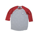 Brixton Wheeler Baseball T Shirt in Light Heather Grey/Bur