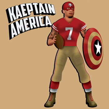 COLIN KAEPERNICK SAN FRANCISCO 49ers SUPERHERO - Tattooed SF Quarterback Is Kaeptain America