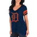 Detroit Tigers Women's Check The Tape V-Neck T-Shirt