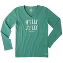 Life is Good Women's Holly Jolly Long Sleeve Crusher Vee