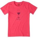 Life is Good Women's T&T Wine Glass Pop Pink Crusher Tee