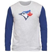 Toronto Blue Jays Distressed Logo Tri-Blend Long Sleeve  T-Shirt