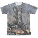 Men's Green Arrow T-Shirt with Rain Graphic