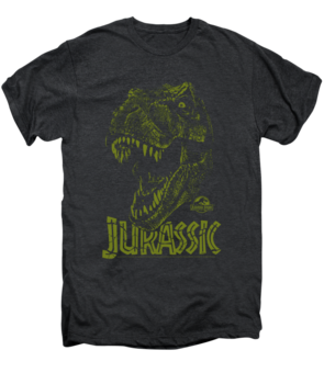Men's Jurassic Park T-Shirt with Distressed T-Rex Graphic