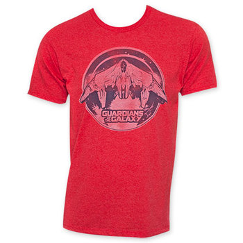 Guardians Of The Galaxy Red Retro Spaceship Logo Tee Shirt