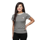 MLP Rainbow Patch Striped Ladies' T-Shirt - White/Black