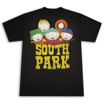 South Park Classic Gang Black Graphic T Shirt