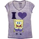 Spongebob SquarePants I Love Heart Spongebob V-Neck T-shirt
