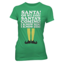 Juniors Elf Santa's Coming T-shirt