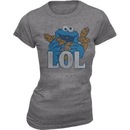 Sesame Street Cookie Monster LOL Heather Gray Juniors T-shirt