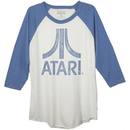 Atari Distressed Logo Adult Baseball Raglan 3/4 Sleeve T-Shirt