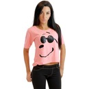 Joe Cool Snoopy Cropped Peach T-shirt