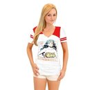 Wonder Woman Bombshell Juniors Burnout T-shirt with Striped Sleeves